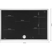 NEFF N 90, Table de cuisson à induction, 80 cm, noir, avec cadre en applique, T68STV4L0