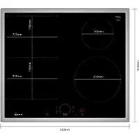 NEFF Table de cuisson induction 60cm 4 feux 7400w inox/noir - - T66SHE4L0 -