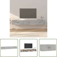 The Living Store Armoires TV murales 3 pcs. Gris béton 100x34,5x40 cm