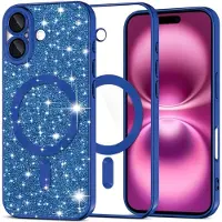 Techsuit - Luxury Glitter MagSafe - iPhone 16 Plus - Deep Blue (Apple iPhone 16 Plus), Coque pour téléphone portable, Bleu