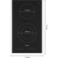 NEFF N 70, Plaque de cuisson domino, Electrique, 30 cm, Noir, Avec cadre en pose libre, T13TDF9L8