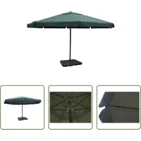 The Living Store Parasol aluminium vert avec pied