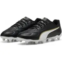 Puma Garçons, Chaussures de football, KING 20 PLAY FG/AG Jr (36), Noir, Or, Blanc