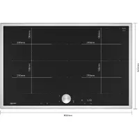 NEFF N 90, Table de cuisson à induction, 80 cm, noir, Avec cadre en applique, T68STY4L0