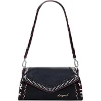 Desigual Sac noir pour femme avec sangle amovible & surpiqûre Manhattan