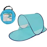 Teddies Tente de plage avec filtre UV 140x70x62cm pliable polyester/métal ovale bleu dans un sac en tissu