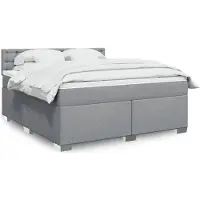 vidaXL Lit boxspring avec matelas gris clair 180x200 cm Tissu