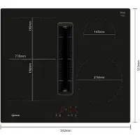 NEFF N 50, Table de cuisson avec hotte aspirante (induction), 60 cm, Pose libre, V56NBS1L0