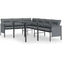 vidaXL salon de jardin 2 pièces anthracite acier