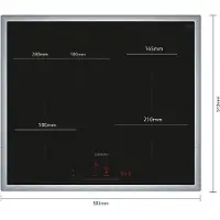 Siemens iQ300, Table de cuisson à induction, 60 cm, Noir, Avec cadre à poser, EH645HFB1E