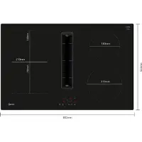 NEFF N 50, Table de cuisson avec hotte aspirante (induction), 80 cm, Pose libre, V58NBS1L0