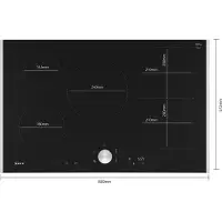 NEFF Table de cuisson à induction 83cm 5 foyers 7400w noir - - T68TTV4L0 -