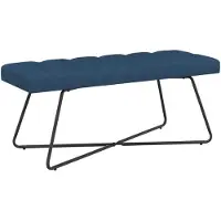 vidaXL Banc avec capitonnage bouton Bleu 110 x 40 x 46 cm Tissu