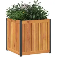 vidaXL Jardinière 45x45x44 cm bois massif d'acacia et acier