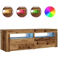vidaXL Tables de chevet 2 pcs avec LED vieux bois 60x35x40 cm