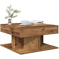vidaXL Table basse imitation vieux bois 55x55x30 cm Bois composite