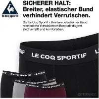 Le coq sportif Hommes, Sous-vêtements, Herren Boxershorts 3er-Pack, Noir, Gris, Rouge, Multicolore, (Lot de 3, L)