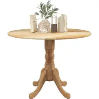 Costway Table de salle à manger, table ronde de cuisine en bois massif, table de salle à manger pour 4 personnes, table en bois pour la cuisine et la salle à manger, 100 x 100 x 73 cm (Nature)
