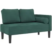 vidaXL Chaise longue avec coussin vert foncé velours