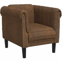 vidaXL Fauteuil brun similicuir aspect daim