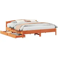 vidaXL Lit en bois massif sans matelas pin brun cireux 200x200