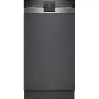 Siemens iQ300, Lave-vaisselle semi-intégré, 45 cm, Acier brossé, SR53HS74KE