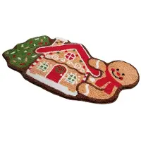 Wella Tapis de Antidérapants pour Salle de Bain, Motif Maison en Pain D'Épices de Noël, Tapis de Porche B