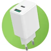 Forever Recycling Chargeurs de téléphone portable USB + USB-C 20W LSR20-AC-00 Blanc