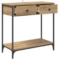 vidaXL Table console avec tiroir Chêne artisanal 75 x 34,5 x 75 cm