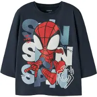 Name it T-Shirt 'NMMJUXI SPIDER' opal / bleu foncé / rouge / blanc