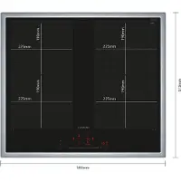 Siemens iQ700, Table de cuisson à induction, 60 cm, Noir, Avec cadre à poser, EX645HXC1E