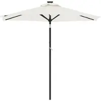 vidaXL Parasol avec mât en acier blanc 225x225x212 cm
