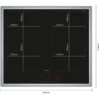 Siemens iQ500, Table de cuisson à induction, 60 cm, Noir, Avec cadre en applique, ED645HQC1E