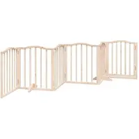 vidaXL Porte pour chien 6 pièces avec porte Pliable 300 cm bois de peuplier