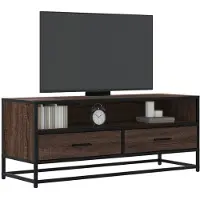 vidaXL Armoire TV aspect chêne 100x34,5x40 cm Bois composite et métal