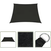 The Living Store Voile d'ombrage 160 g/m² Noir 3/4x2 m HDPE