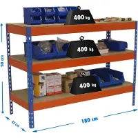 Simon Rack Table de travail et de montage en métal sans parafousses SIMONWORK BASIC 3 901845-3 BLEU/LARANJA/MADEIRA