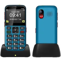 YONIS Téléphone Portable 4G Pour Seniors Écran 2.31 Pouces Batterie 1800mAh Avec Base De Charge Bleu