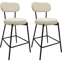MOB-IN Chaises CELESTE îlot bar métal tissu velours côtelé H65cm