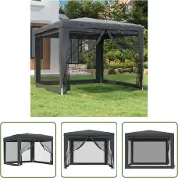 The Living Store Tente de réception avec 4 parois latérales en maille Anthracite 3x3 m HDPE