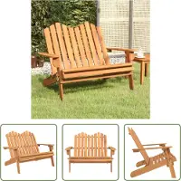 The Living Store Banc de jardin Adirondack , 126 cm, en bois massif d'acacia
