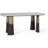 GINER Y COLOMER Table à manger avec plateau ovale en marbre 180 cm