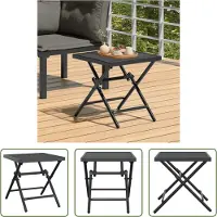 The Living Store Table de jardin pliante Anthracite 38x38x38 cm Grille en acier