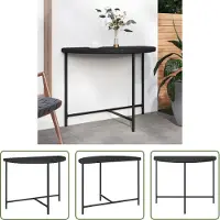 The Living Store Table de jardin noire 100x50x75 cm Poly rotin