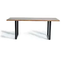 GINER Y COLOMER Table à manger Jarin en bois d'acacia, 78 cm x 200 cm x 100 cm,