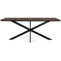 GINER Y COLOMER Table de salle à manger Colmar en teck recyclé, 76 cm x 180 cm x 90 cm,