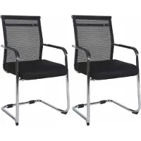 CLP Lot de 2 chaises d'appoint Denny - noir