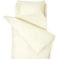 Homescapes Linge de lit pour enfants, jaune avec rayures satinées, 100 % coton, densité de fils 330