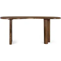 GINER Y COLOMER Table à manger de style rustique en bois de teck