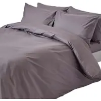 Homescapes Linge de lit densité de fil 200, anthracite, 200 x 200 cm